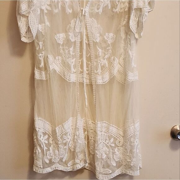 Francesca's White Embroidered Lace Bohemian Duster Nwt - Picture 3 of 13